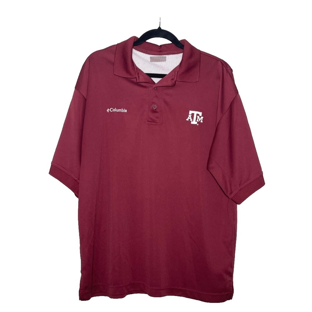 Texas A&M Columbia Shirt Men's Lg Maroon PFG Omni Shade Vented Fishing Football